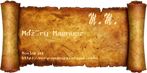 Móry Magnusz névjegykártya